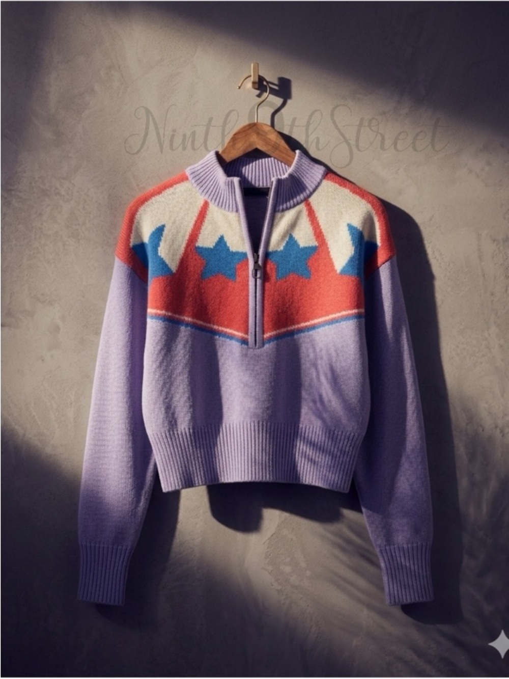 Urban Outfitters BDG Sweater Jesse Half Zip Purple Medium NWT